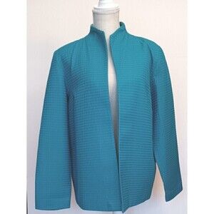 Vintage Dialogue Turquoise Cotton Blazer With Lining Size L
